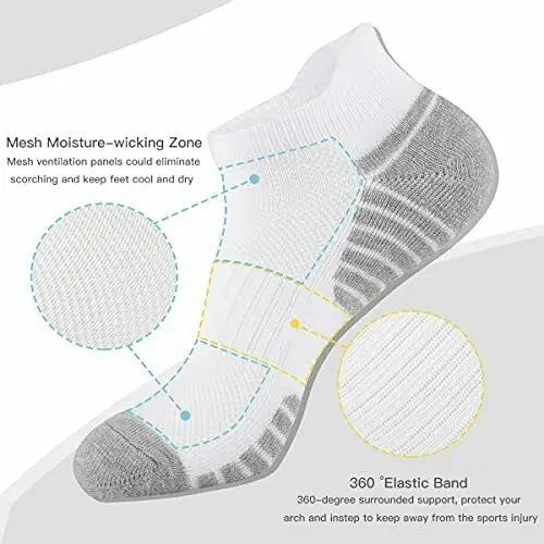 Cushion Running Socks Men Athletic Ankle Socks Black