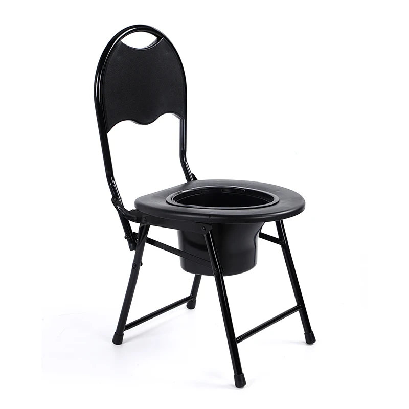 Chinese manufacturers black medical plastic elderly Commode chair with bedpan