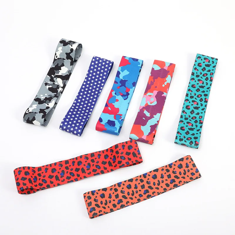 
2021 Custom Logo Printed Home Gym Workout Resistance Pilates Training Glute Booty Resistance Peach Leopard Band 