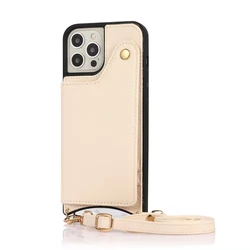 For IPhone 12 Pro Max Crossbody Mirror Holder Card Leather  Phone Cases For IPhone X XS Max XR 11 Pro 7 8 Plus 6 SE 2020 Covers