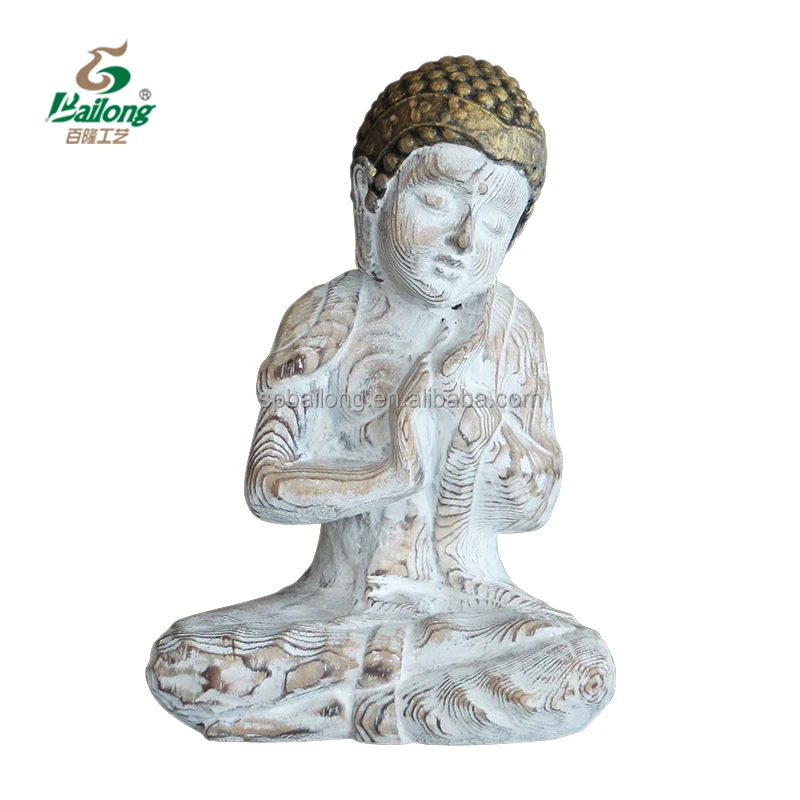 home decor sculpture wood carving service distressed painted carving crafts custom figurine buddha wood statue