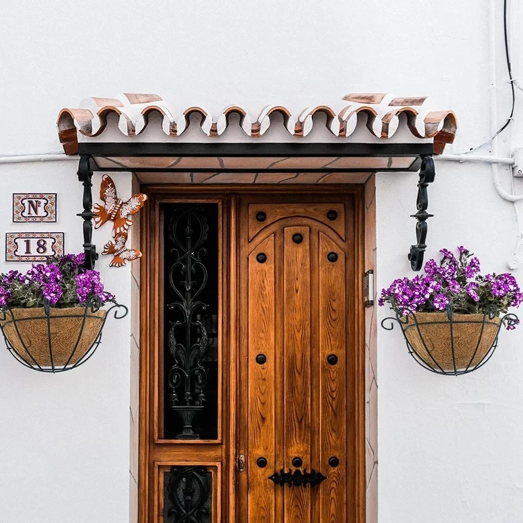 Home Garden Decoration Planting Container Hanging Flower Basket Rattan Basket Plants Stand Coco Liner Hanging Plant Basket