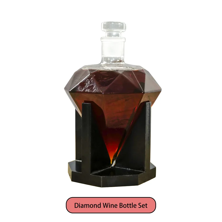 Professional Manufacturer Supplier High Borosilicate Glass Diamond Decanter