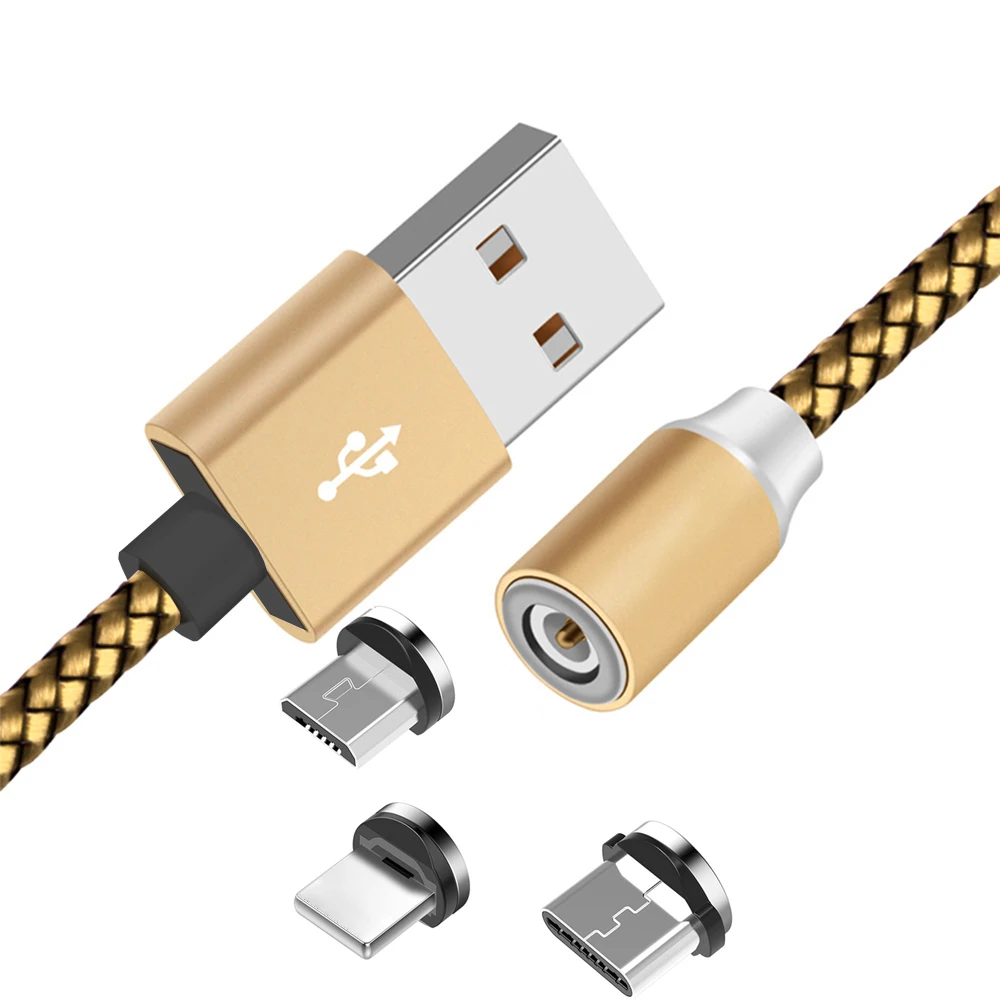  Оптовая продажа USB нейлоновый Магнитный зарядный кабель для Lightning Micro Type C