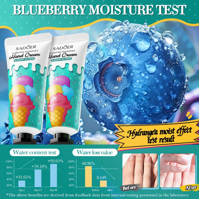 OEM SADOER Fruit Plant Moisturizing Hand Cream Green Tea Orange Repair Dry Skin Lotion Nourishing Whitening Organic Hand Cream