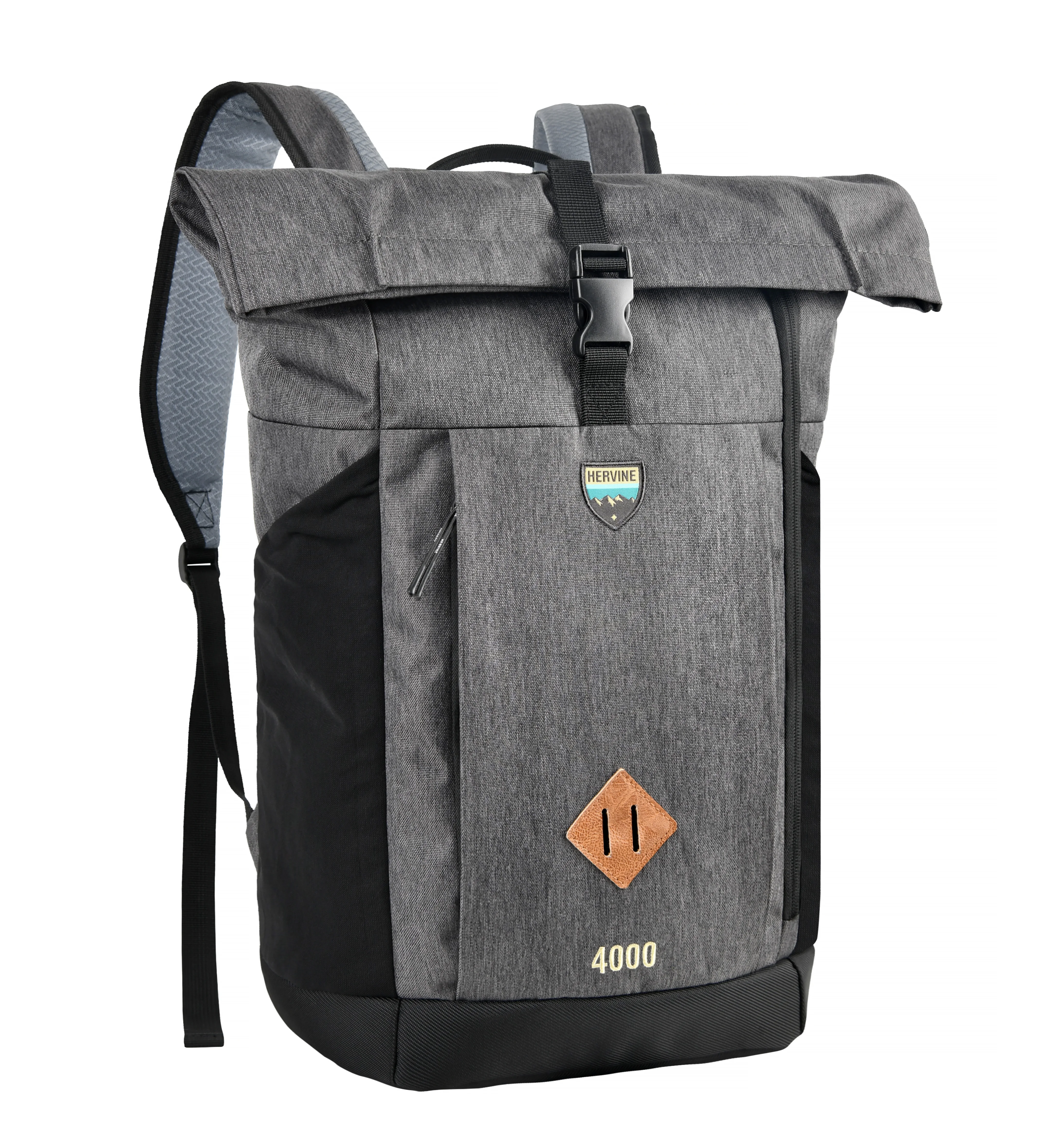 Fashion vintage waterproof rolltop rucksack outdoor sport travel backpack