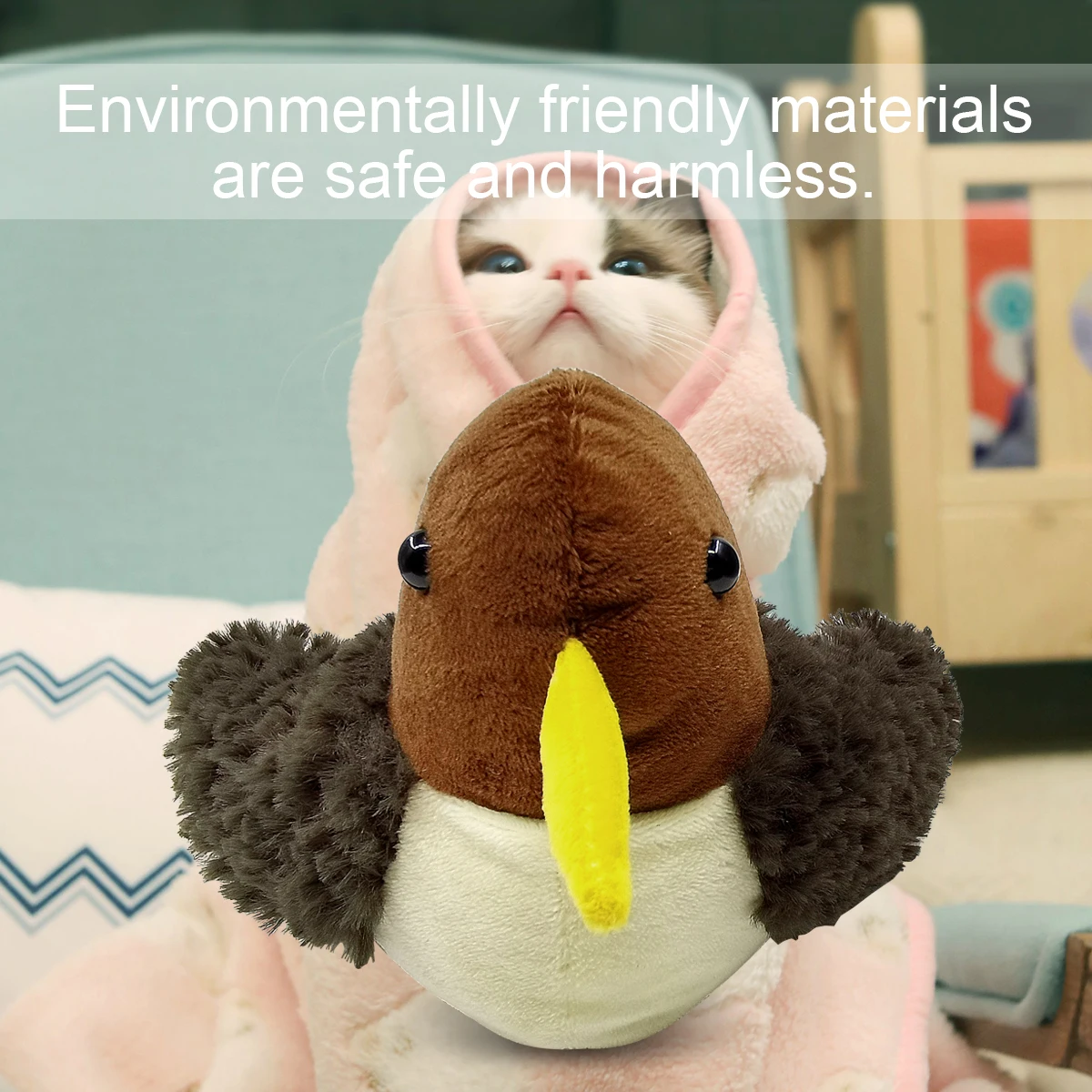 
Super Bounce Quality Bird Toys Parrot Dog Balls with Mouse Sound Plush Cat Dog Chew Toys Pet Bouncing Ball Launcher Toy 