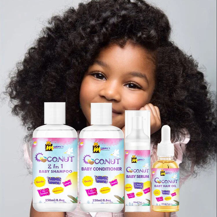 Everythingblack Sultfate Free No Paraben Safety Curly Baby Kids Coconut oil Hair Care For Moisture and Shine