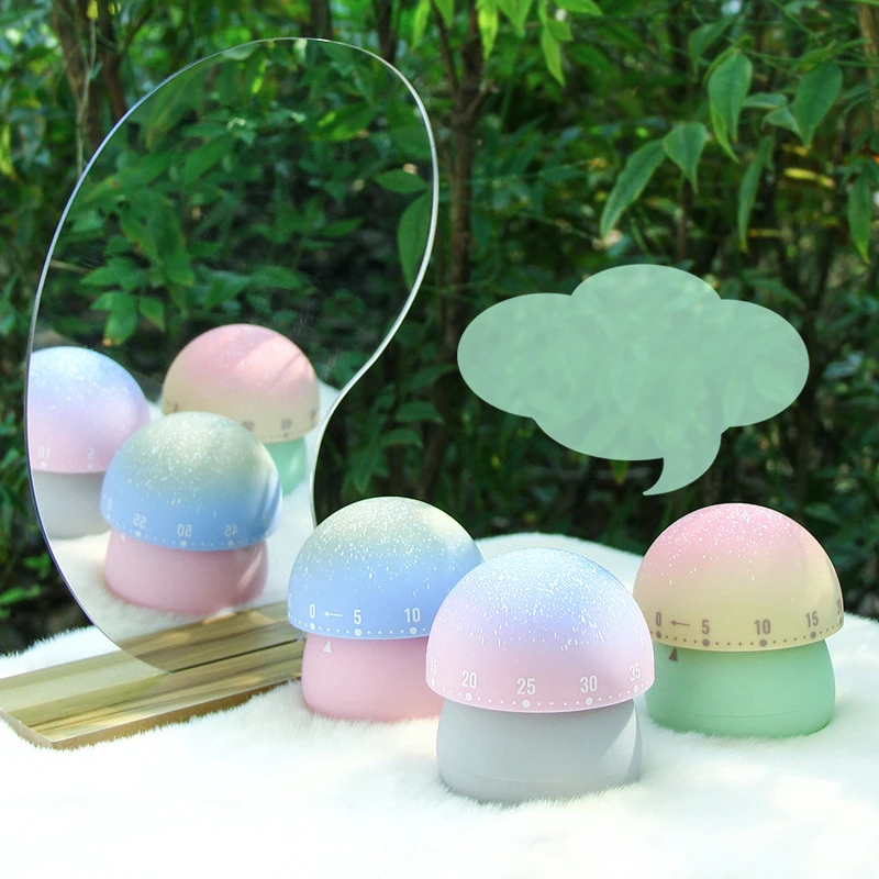 Mushroom Shaped Mechanical Timer Student Stopwatch Time Management Reminder Kitchen Cooking Timer