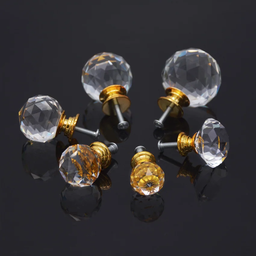
New design crystal glass round ball furniture knob handle 