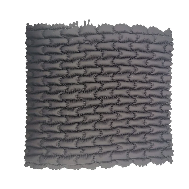 rib black design quilted fabric 100%nylon taffeta quilt fabric fashion design quilted fabric for women