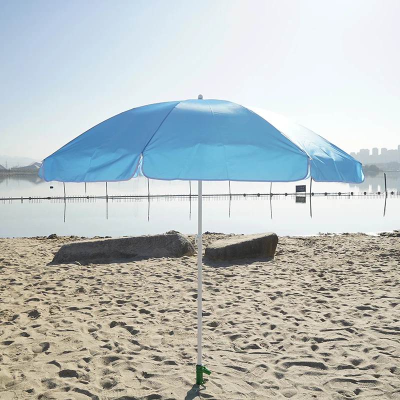 Sun Garden Parasol Beach Chair Umbrella Steel Aluminum Pole with Handrail and Four-corner Hook Spiral Tube Manufacturer Umbrella
