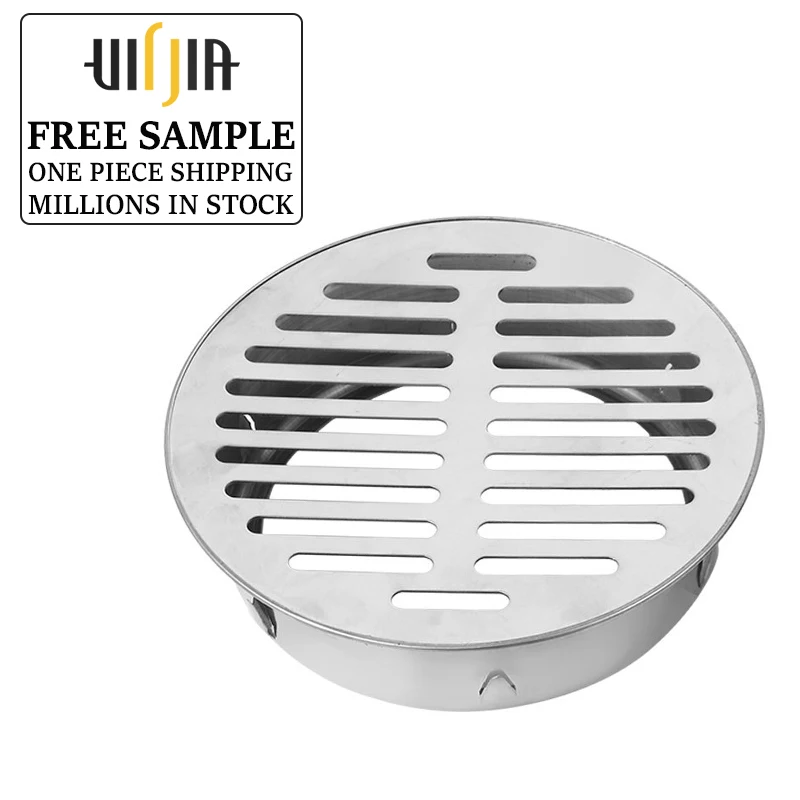 Factory direct sales High Quality 304 Stainless Steel Round insert type  floor drain Balcony, yard  anti odor and anti block