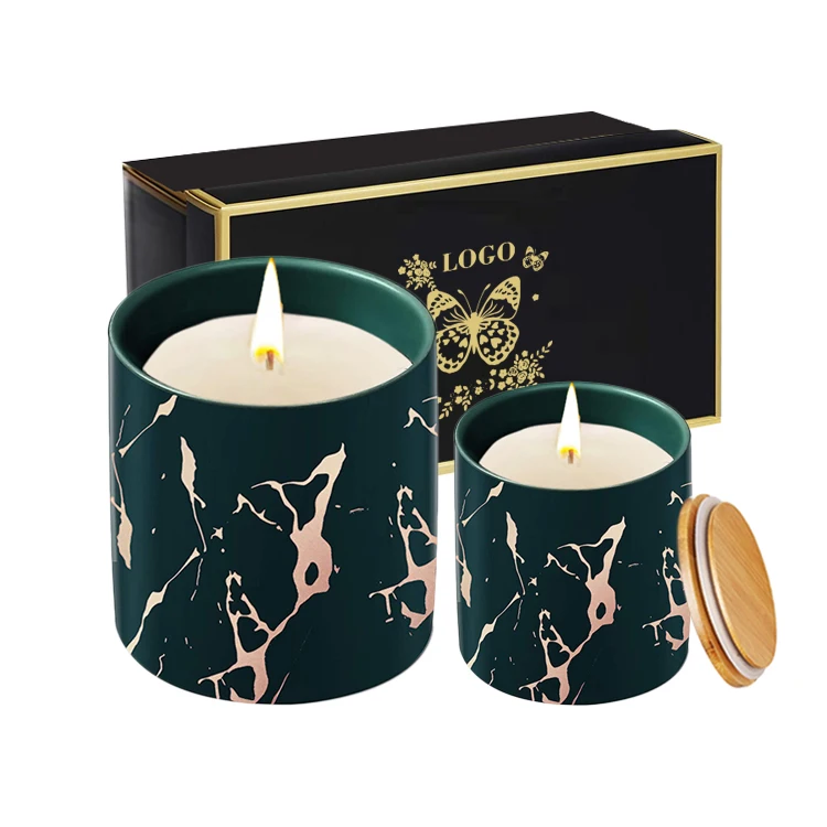 custom wholesale marble luxury scented vessels container making ceramic candle jars with