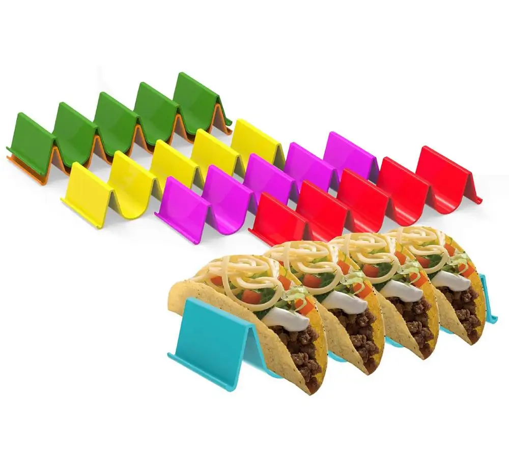 Dishwasher and Microwave oven Available Taco Holder Food Grade Plastic Taco Stand Tray