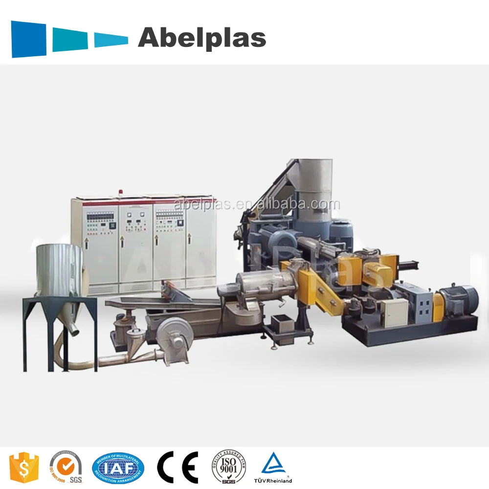 PE Film Agglomerator Granulating Machine PP PE PS ABS Plastic Pelletizing Recycling Line