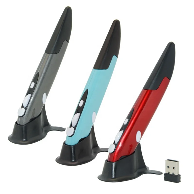 2021 New 2.4G Wireless Mouse Pen Personality Creative Vertical Pen-Shaped Battery Mouse PR-03 Mouse Pen