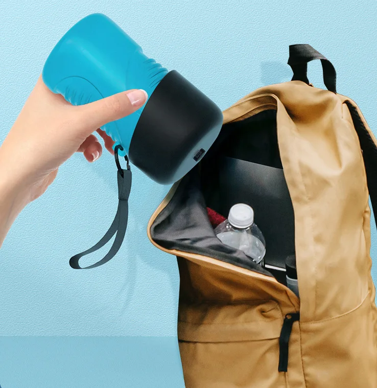 Eco-friendly Silicone Material Travel Squeez Multifunction Outdoor Portable Pet Dog Water Bottle With Carabiner