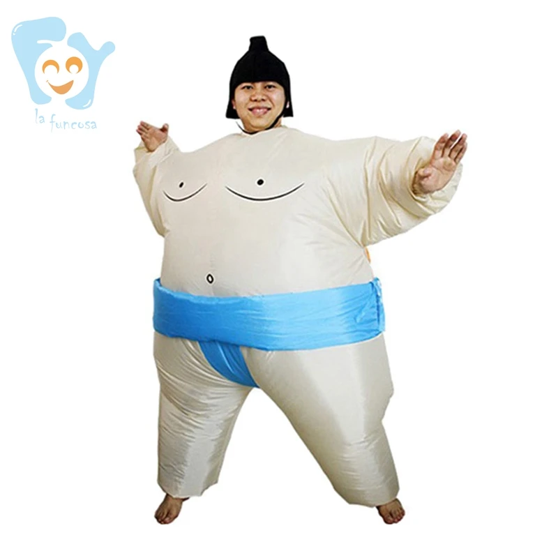 Adults Halloween Costumes Funny Fat Inflatable Sumo Wrestling Costumes Air Blow UP Suits