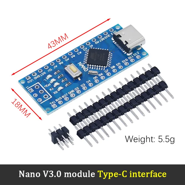 Hot-selling nano v3.0 development board Atmega328 CH340G driver MINI USB micro type-c nano development board