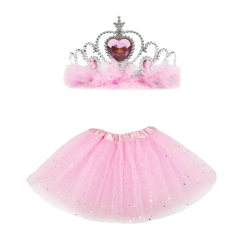 View larger image  Share Hot Sale Sparkle Sequins Princess Summer Kids Girls Tulle pettiskirt with tiara Baby Girl Mini Tutu Sk