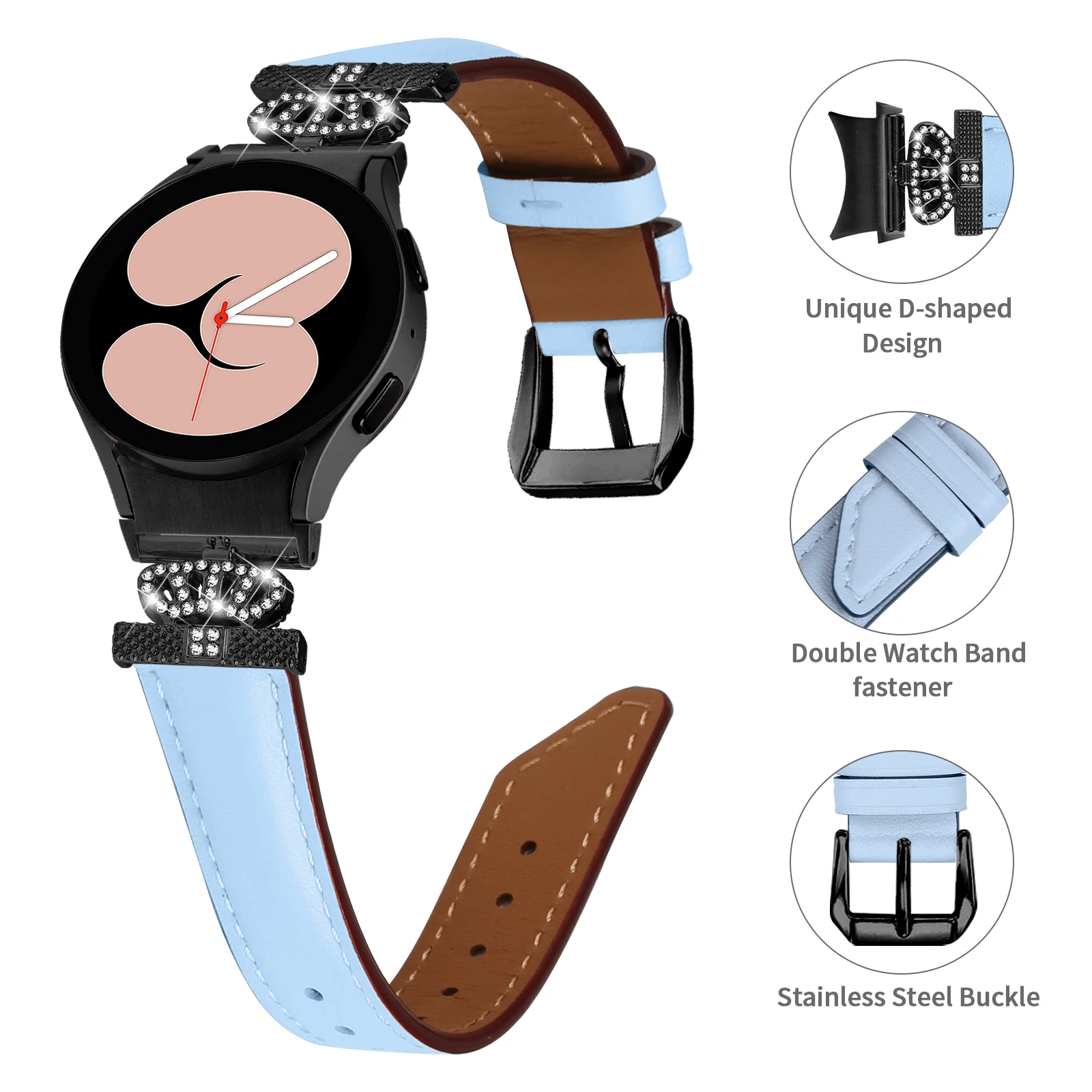 Hot Selling New Genuine Leather Watch Band For Samsung Watch6 Watch With Watch5/4 Dedicated Interface Strap