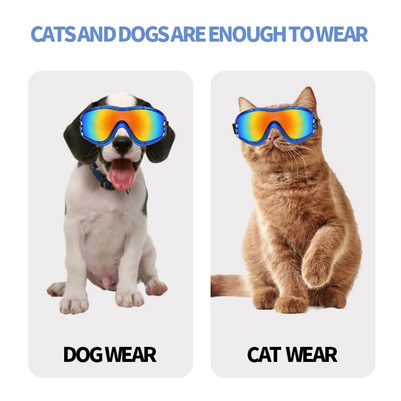 UV Dust Pro Protection Pet Glasses Eye Wear Colorful for Snow Beach Motorcycle Dog Goggles for Medium Large Breed Dog Sunglasses