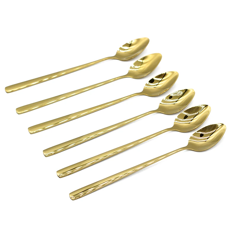 High Quality luxury Wedding Party Gift Stainless Steel Tea Spoon Set Gold Rose Gold Flatware spoon