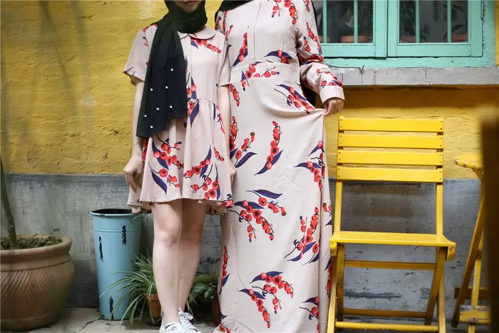 9074#Modest fashion long sleeve islamic clothing  muslim evening dress for women dresses abaya