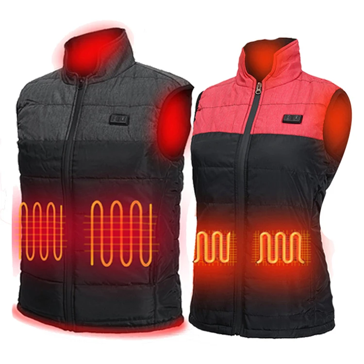 Factory custom double switch 9/11 places winter heated vest men women usb heated jacket 8xl 9xl
