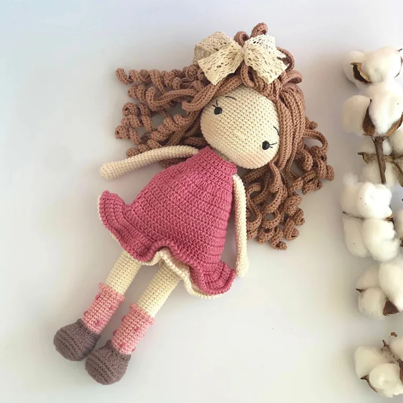 Customized Amigurumi Pattern Crochet Princess For Baby Gift Set 100% Cotton Filled Knitting Stuffing Crochet Toy For Kids Gift