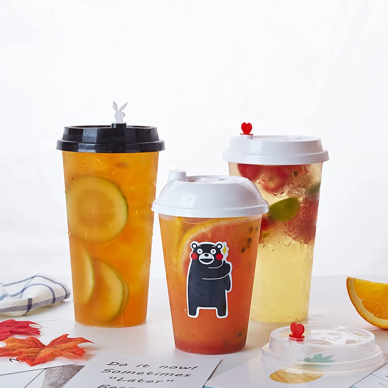 PP transparent  frosted 20oz 16 oz Cold and hot drinks customized logo printing disposable plastic cup