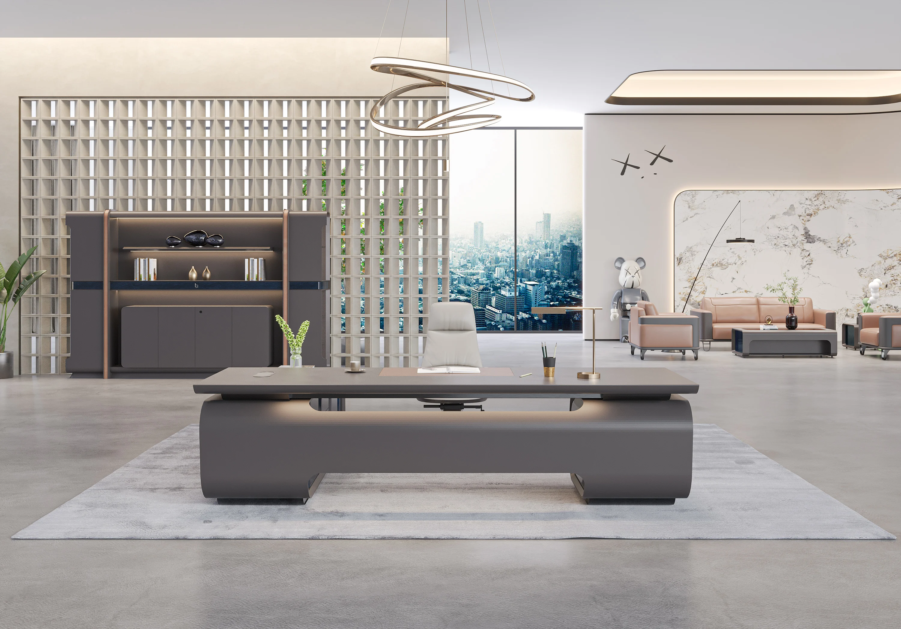 Hot Modern Wooden Executive Desk (designed for CEOs) is a custom-made L-shaped luxury table, specifically crafte for 10 years