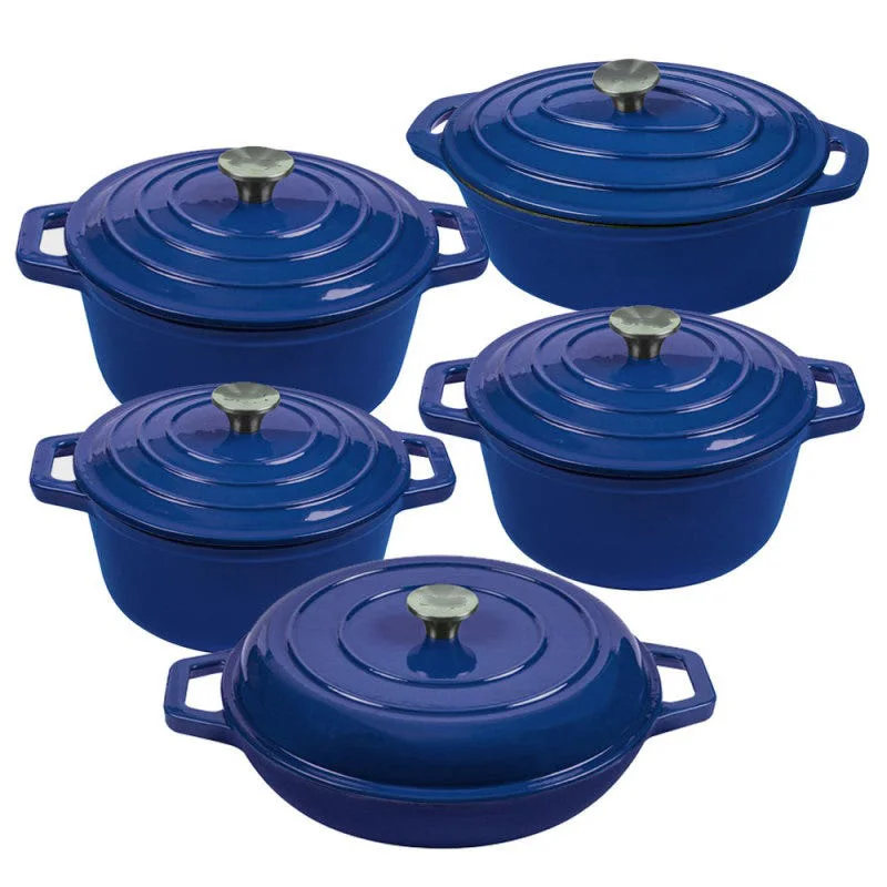 Eco-friendly Round Dutch Oven Pot Cookware Set Enamel Cocotte Casserole Enameled Cast Iron Cookware