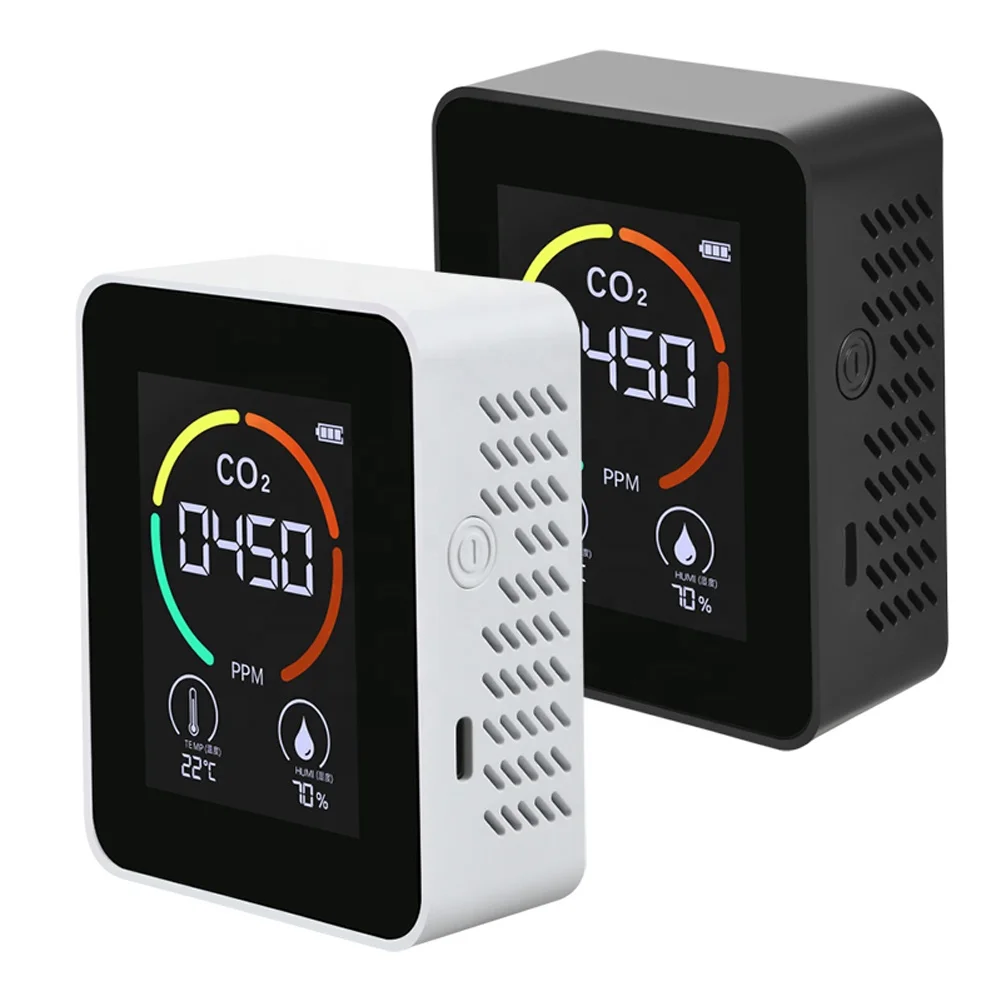 K06 Air quality CO2 test carbon dioxide meter Gas detector temperature humidity blacklight USB Recharge CO2 Monitor sensor