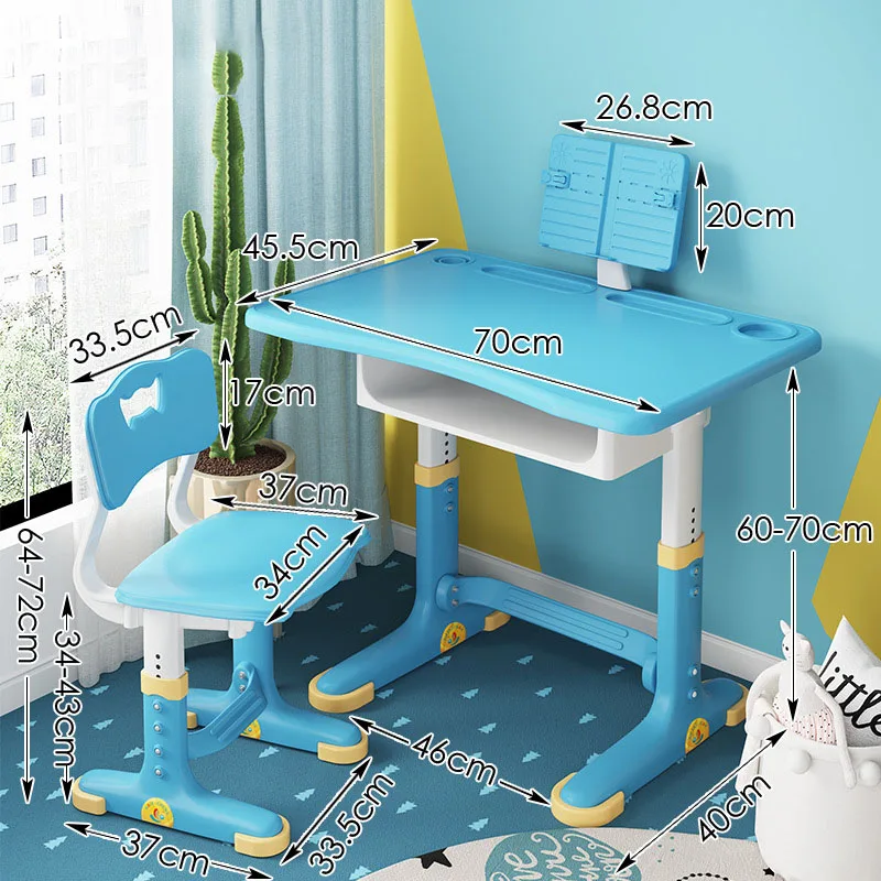 RHS-DC18cheap Children Drawing StudyTable Chair Set Pink Blue Home use Student Chair Desk KidsGymPrimary school desk chair sets