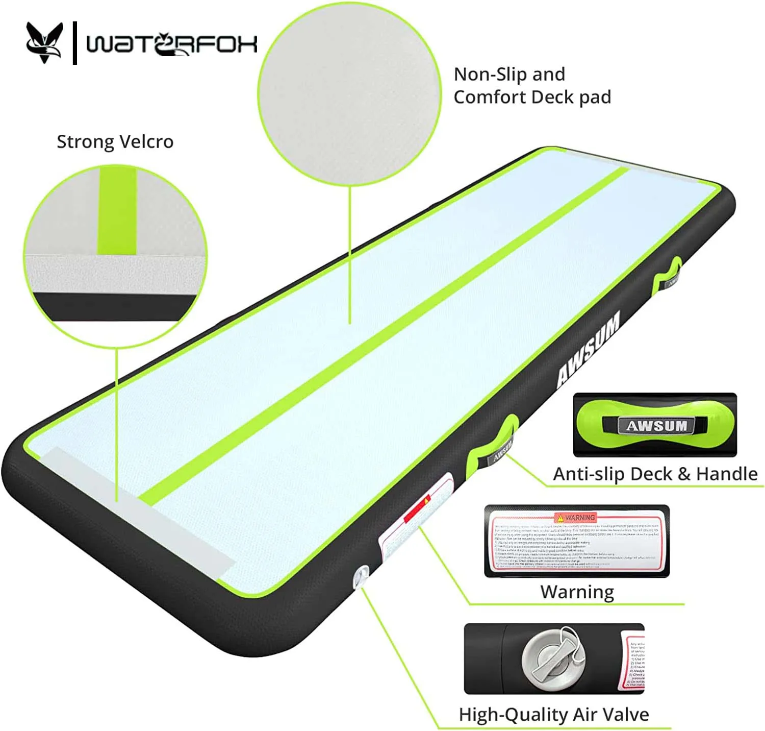 OEM ODM 10ft*3.3ft*4in Air Track Tumbling Mat for Gymnastics Inflatable Airtrack Floor Mats Carbon fiber Double Seal Side