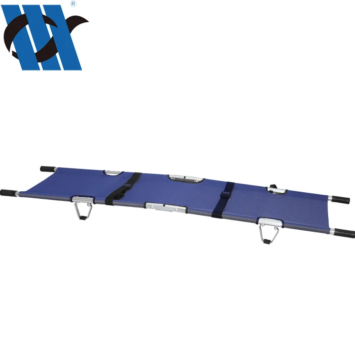 BDST109A Medical Portable Aluminium Alloy Canvas Camp Bed with Bags Four Parts Camp Folding Stretcher