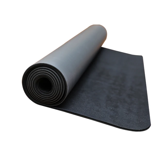 Eco friendly grey tree yoga pu-natural rubber  non slip grip jute mat for yoga mat with strap yide rolls castomized