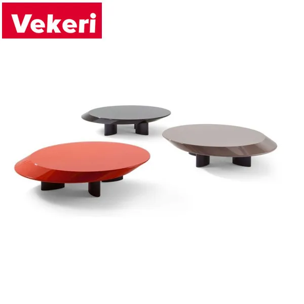 Modern French red wooden coffee side table is suitable for all occasions to show fashion and simple temperament