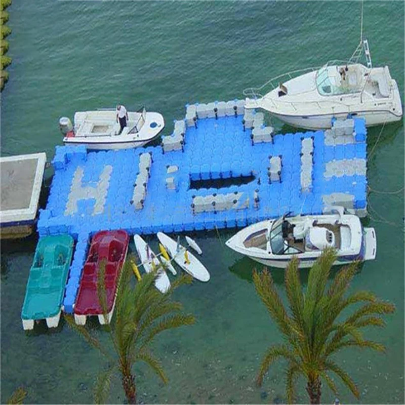Customized color hdpe Simple assembly floating pontoon plastic Free accessories floating dock
