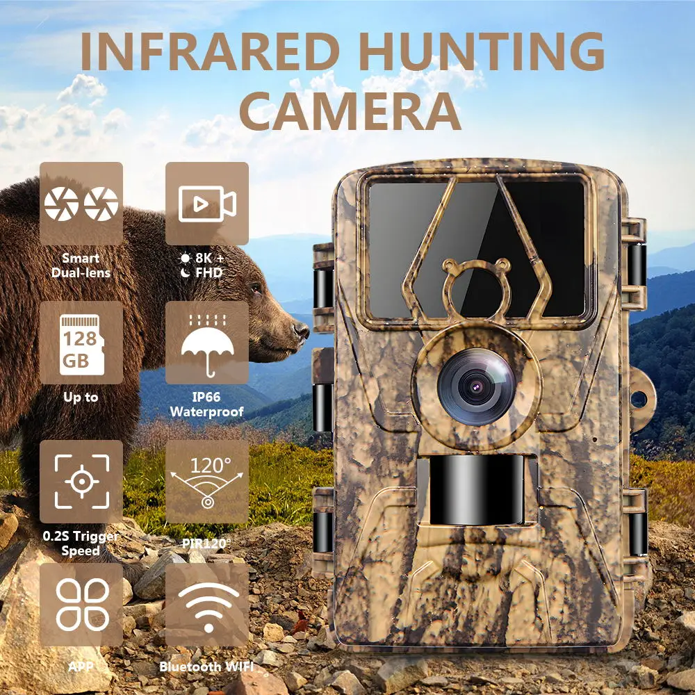 Trail Camera with 4K Video  Advanced No-Glow Tech Multi-Mode Capture and Long-Range Detection