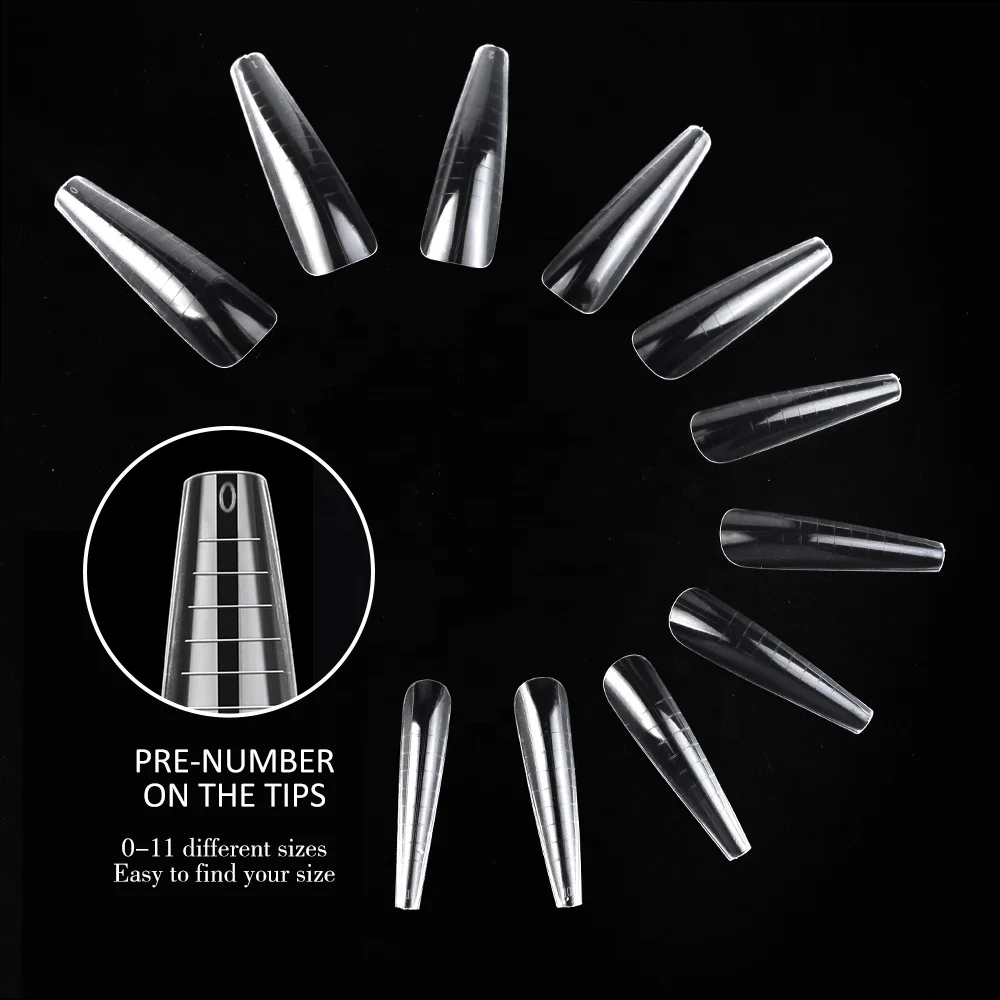 Gelsky Thinner And Fitted Plastic Nail Form Quick Building Mold Extra Long Nail Extension Coffin Dual Form