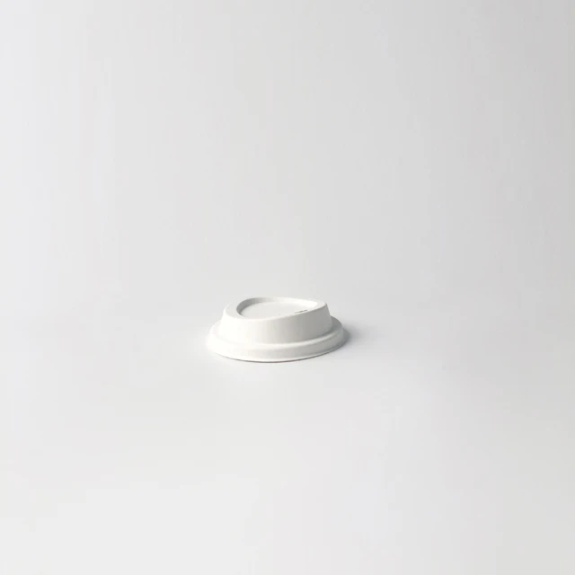 High quality sugarcane pulp can be customized 90mm coffee cup with lid takeaway beverage cup white/natuer triangle lid