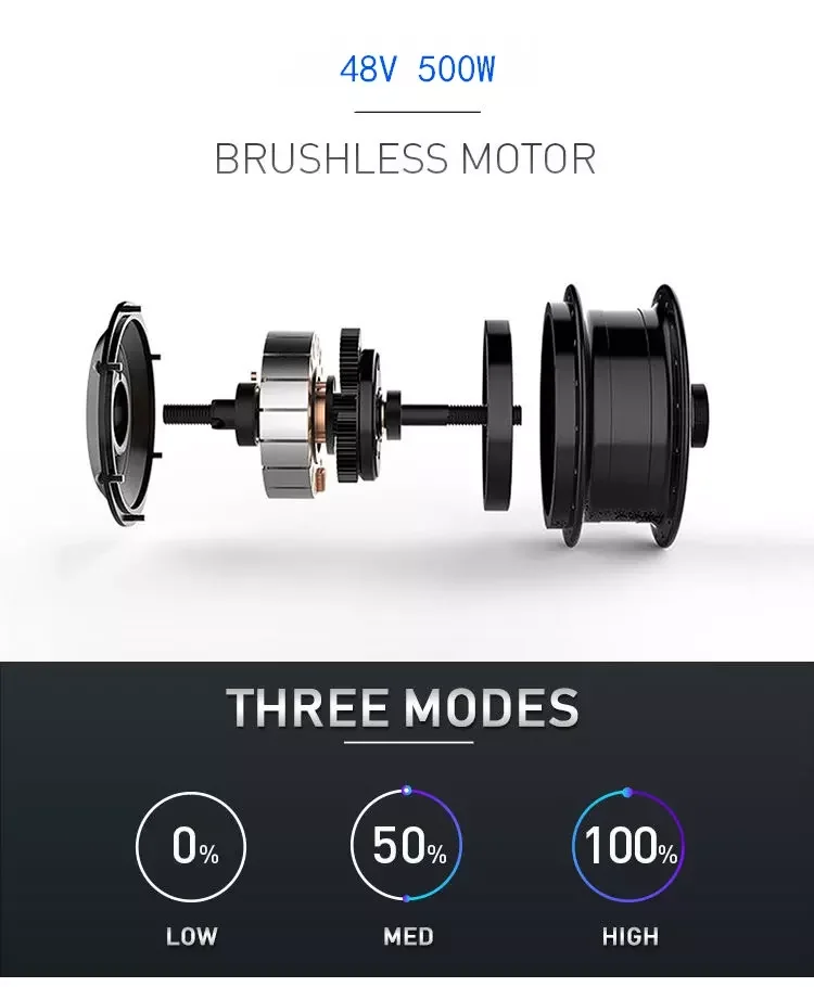 Excider XT500 Folding Mountain Bike 48V 20 Inches Fat Tire E bike with 13AH Battery and 500W Motor 60 KM Snow Electric Bicycle