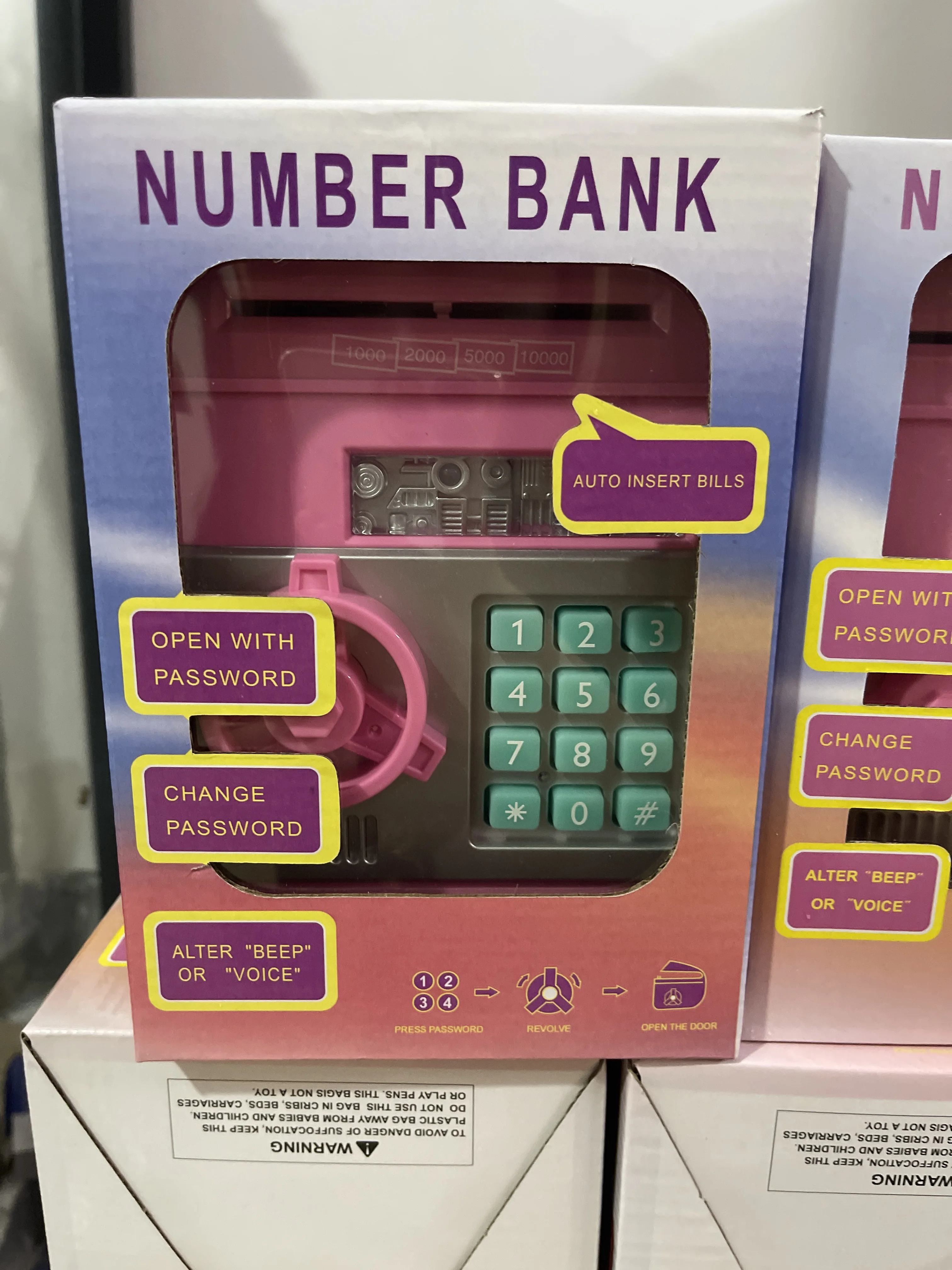 Custom  plastic atm machine piggy bank for kidselectronic toys education save money box electronic money safe box for money