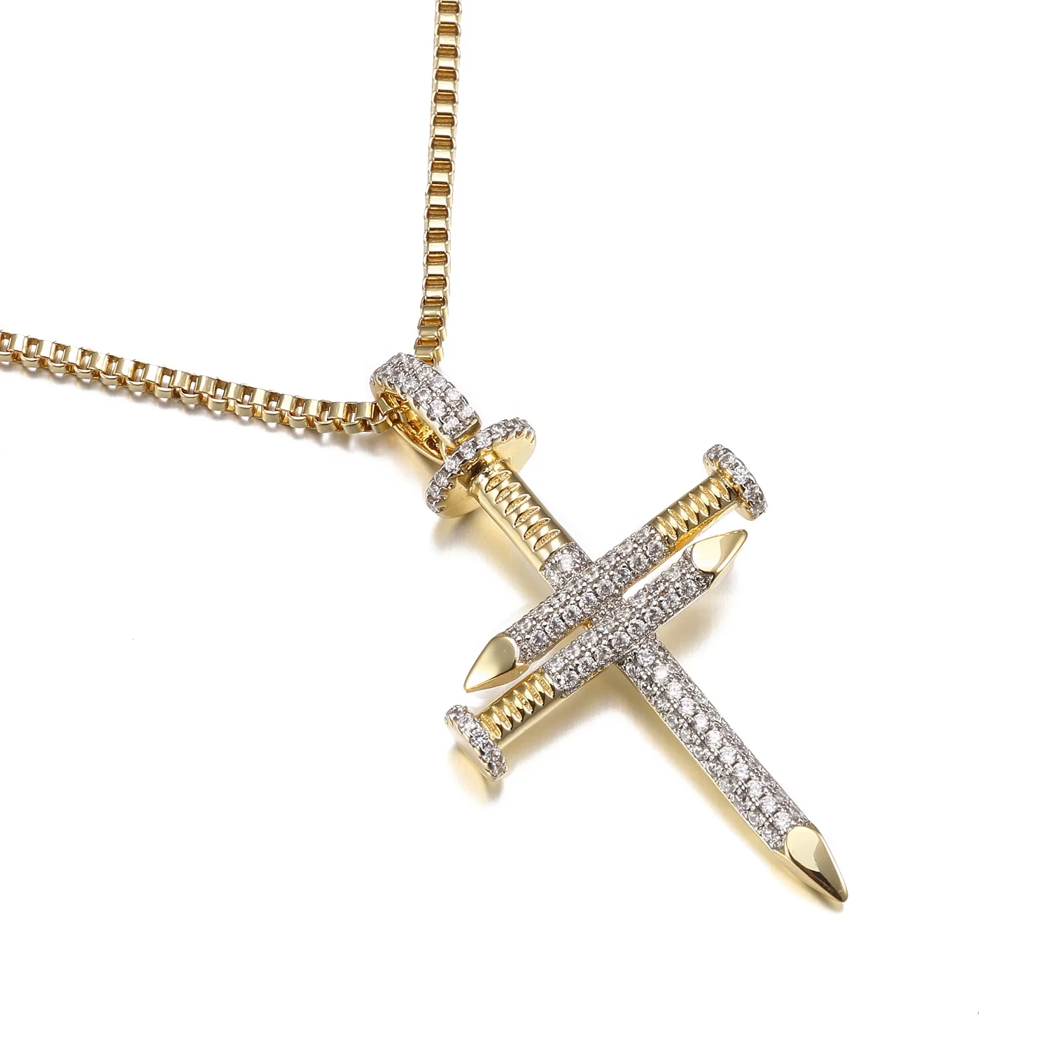 Jasen Jewelry 925 sterling silver cross necklace  gold plated  jewelry pendants & charms