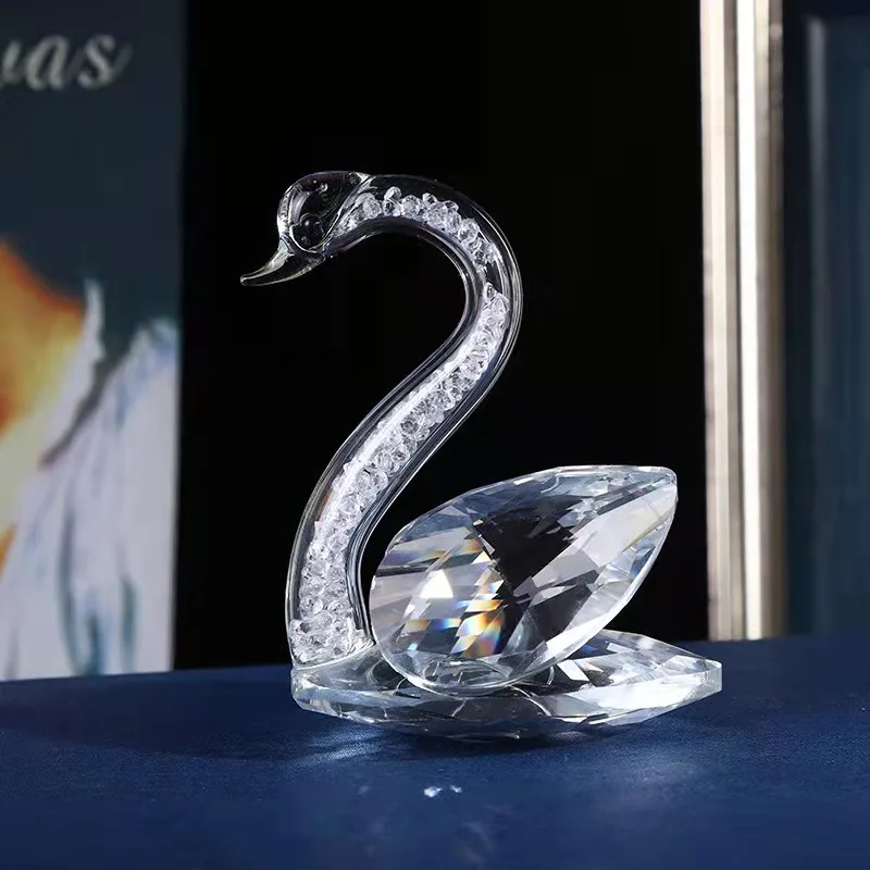 New Arrive Beautiful Crystals Crafts For Home Decoration Colorful Crystal Swan Gift