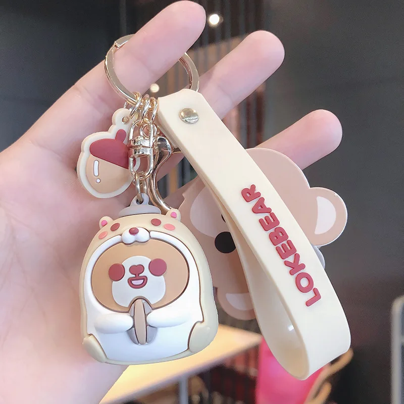 
Cute Anime Rubber 3d Cartoon Bear Keychain Ladies Decoration 