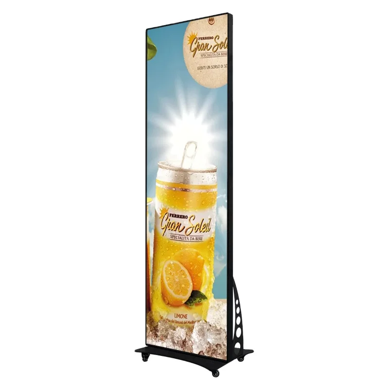 New Commercial straight stand portable P1.86 P2 P2.5 P3 LED screen digital poster display for advertising